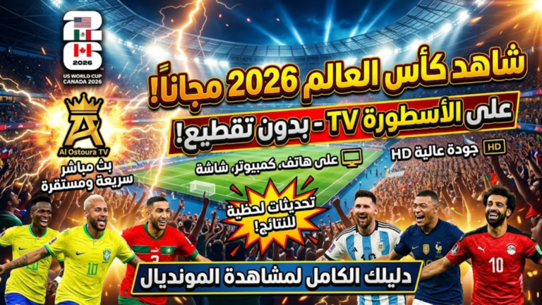 شاهدوا كأس العالم لكرة القدم 2026 على الأسطورة TV تجربة مشاهدة مباشرة واحترافية لعشاق الكرة العالمية